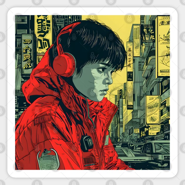 Akira Unleashed: Cyberpunk Masterpiece, Psychic Power Saga, and Fan Art Fusion Sticker by insaneLEDP